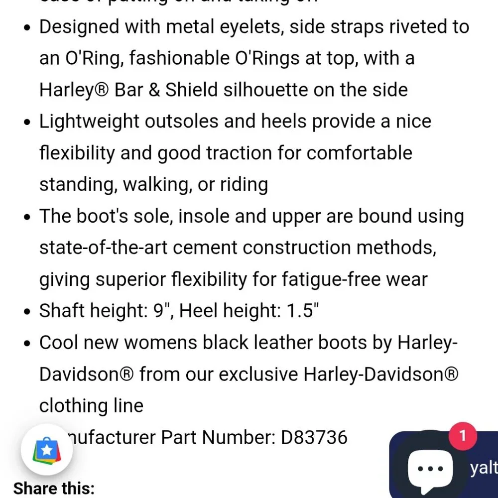 Harley Davidson Eda boots size 9 - Picture 6 of 16